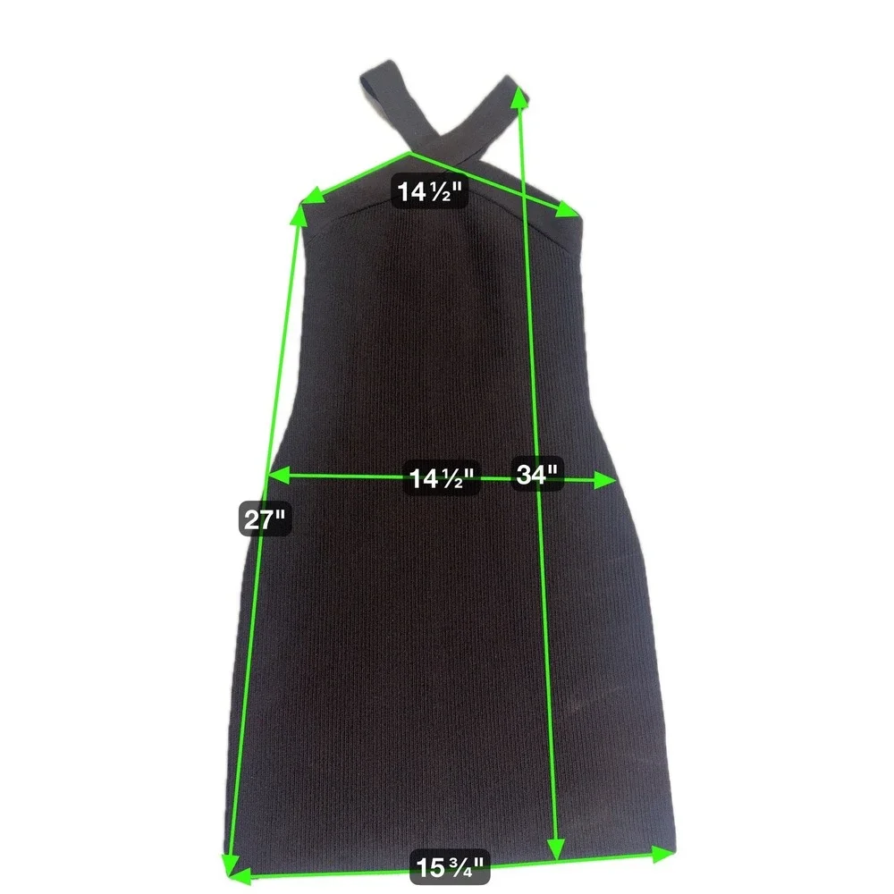Babaton‎ Black Ribbed Mini Dress Sleeveless Bodycon Criss Cross Halter Neck